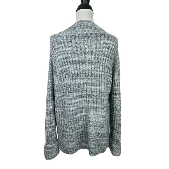 Old Navy Heather Gray Mock Neck Rib Knit Long Sleeve Cuffed Tunic Sweater - Picture 3 of 10